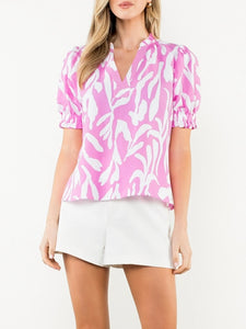 Puff Sleeved Top - Pink