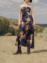 Load image into Gallery viewer, Strapless Floral Maxi Dress - Nightfall
