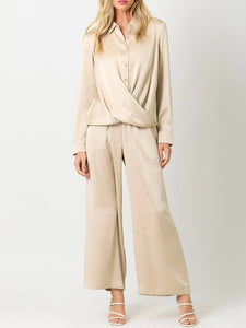 Satin Twist Top - Sand