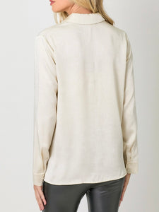 Satin Twist Top - Champagne