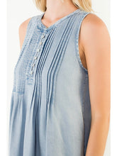 Load image into Gallery viewer, Sleeveless Pintuck Dress - Denim

