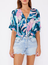 Load image into Gallery viewer, Tropical Leaf Tie Top - Orchid FINAL SALE
