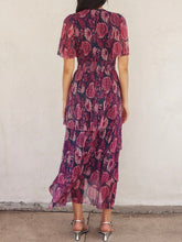 Load image into Gallery viewer, Tiered Maxi - Navy/Magenta
