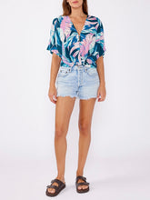 Load image into Gallery viewer, Tropical Leaf Tie Top - Orchid FINAL SALE
