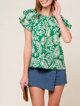 Load image into Gallery viewer, Leaf Print Top - Green
