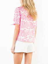 Load image into Gallery viewer, Abstract V-neck Top - Pink
