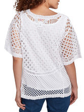 Load image into Gallery viewer, Lace Short Sleeve Top - White
