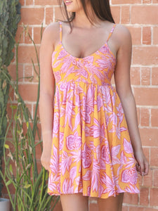 Short Smocked Dress - Marigold