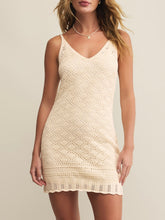 Load image into Gallery viewer, Charmer Crochet Mini Dress - Sea Salt
