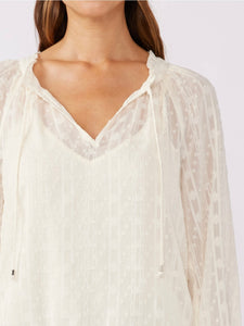 Lurex Dot Two Piece Blouse - Ivory