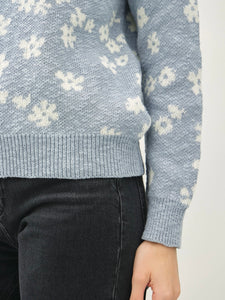 Floral Sweater - Light Blue