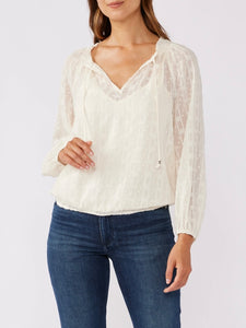 Lurex Dot Two Piece Blouse - Ivory