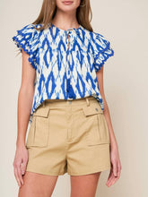 Load image into Gallery viewer, Flutter Sleeve Top - Blue/White
