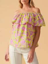 Load image into Gallery viewer, Print Off Shoulder Top - Lime
