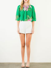 Load image into Gallery viewer, Floral Print Bubble Top - Green
