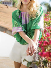 Load image into Gallery viewer, Floral Print Bubble Top - Green
