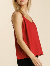 Load image into Gallery viewer, Scallop Hem Cami - Poppy Red
