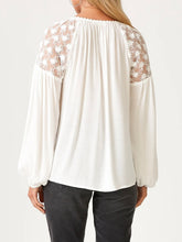 Load image into Gallery viewer, Long Sleeve Top with Lace Shoulder Detail - White
