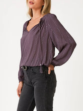 Load image into Gallery viewer, Sequin Top with Neck Tie - Plum
