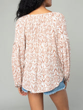 Load image into Gallery viewer, Ikat Print Long Sleeve Blouse - Ivory/Sand FINAL SALE
