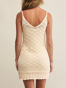 Charmer Crochet Mini Dress - Sea Salt