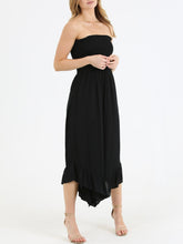 Load image into Gallery viewer, Smocked Strapless Jumpsuit - Black
