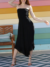 Load image into Gallery viewer, Smocked Strapless Jumpsuit - Black
