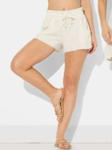 Fray Edge Shorts - Sand