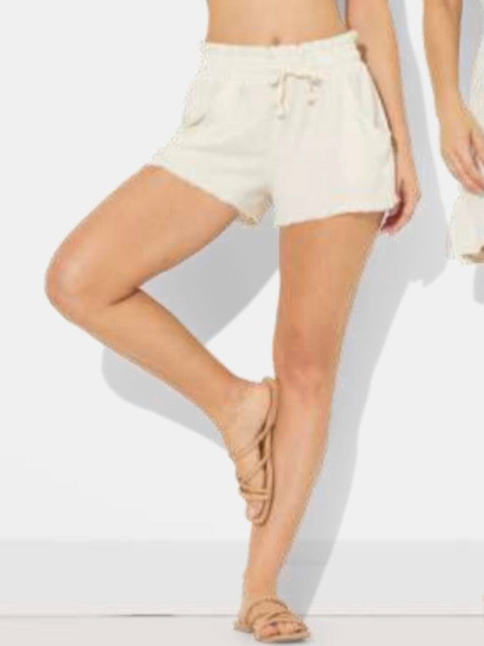 Fray Edge Shorts - Sand
