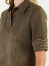 Load image into Gallery viewer, Short Sleeve Suede Dress - Olive
