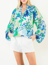 Load image into Gallery viewer, Long Sleeve Floral Print Top - Blue Multi
