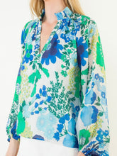 Load image into Gallery viewer, Long Sleeve Floral Print Top - Blue Multi
