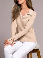 Load image into Gallery viewer, Rib Polo Sweater - Latte
