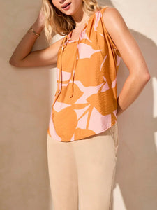 Printed Tank - Orange/Pink