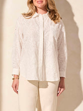 Load image into Gallery viewer, Eyelet Embroidered Button-down Shirt - White
