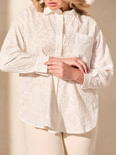 Load image into Gallery viewer, Eyelet Embroidered Button-down Shirt - White
