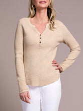 Load image into Gallery viewer, Waffle Henley Top - Oatmeal
