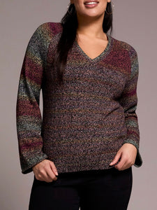Ombre V-Neck Sweater - Multi