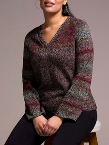 Ombre V-Neck Sweater - Multi
