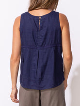 Load image into Gallery viewer, Linen Getaway Tank - Navy
