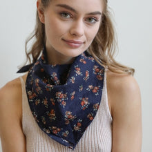 Load image into Gallery viewer, Floral Bunch Bandana - Navy FINAL SALE
