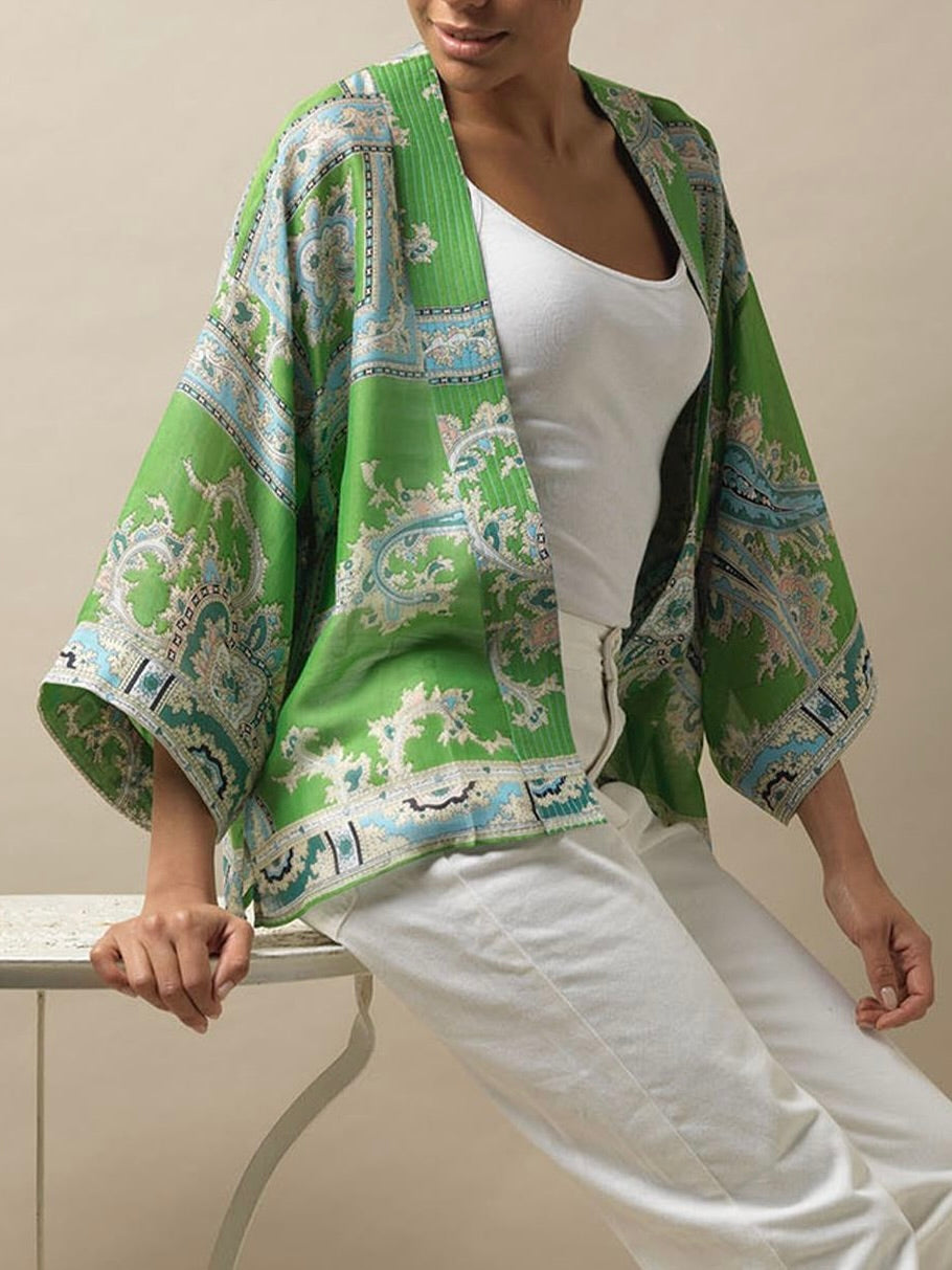 Kimono Jacket - Green Handkerchief