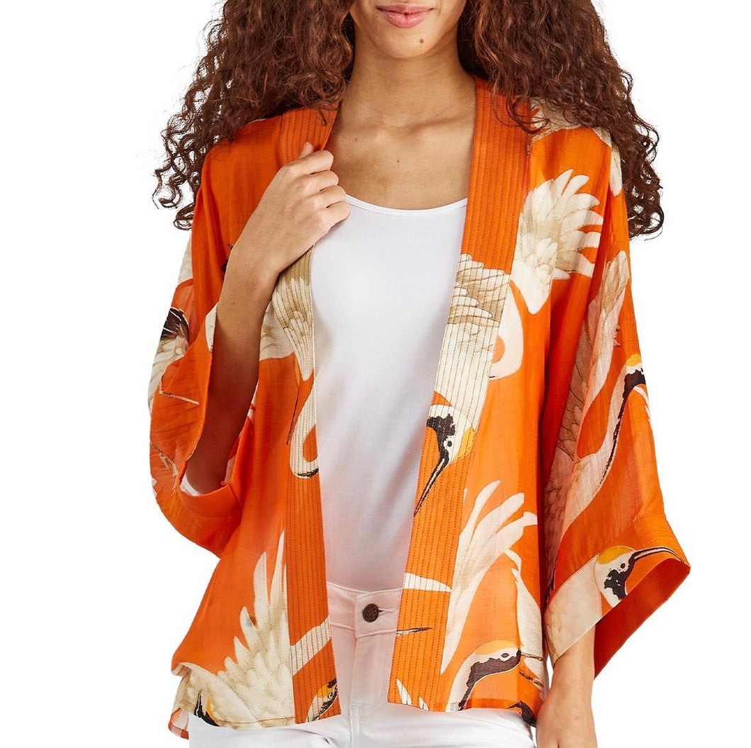 Kimono Jacket - Orange Heron