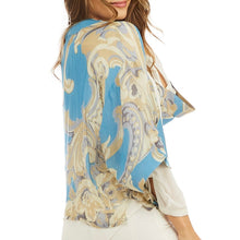 Load image into Gallery viewer, Kimono Jacket -Sky Blue Roses
