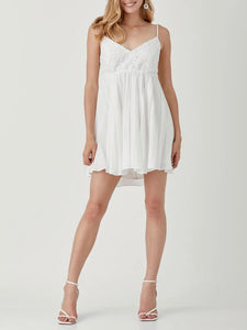 Lace Babydoll Dress - White FINAL SALE