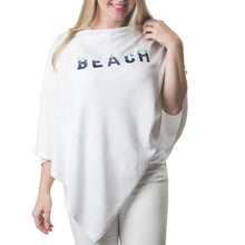 Load image into Gallery viewer, Boardwalk Poncho - White Blue Beach
