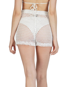 Crochet Mesh Shorts - White