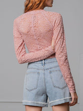 Load image into Gallery viewer, Fitted Lace Long Sleeve - Dusty Rose FINAL SALE

