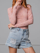 Load image into Gallery viewer, Fitted Lace Long Sleeve - Dusty Rose FINAL SALE
