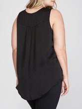 Load image into Gallery viewer, Washed Satin Tank - Black
